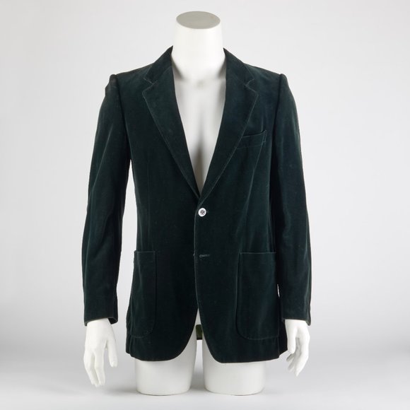 YSL Yves Saint Laurent Men's Vintage Green Velvet Blazer Made in France Size 40 - Picture 2 of 16